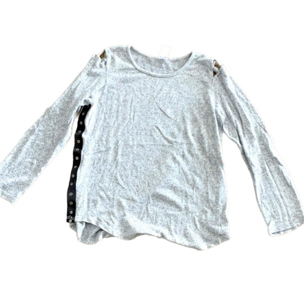 Erge Designers Gray Long Sleeve Shirt With Shoulder Cut Outs